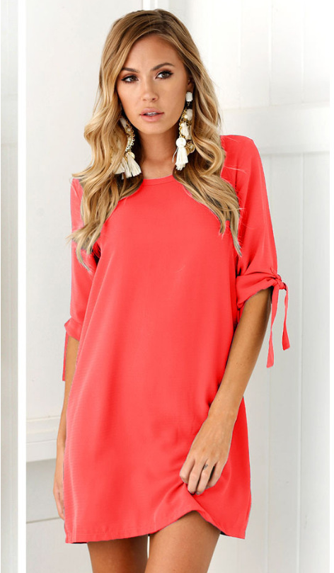 Chiffon Blomstret Kjole med Print – 7 Farver