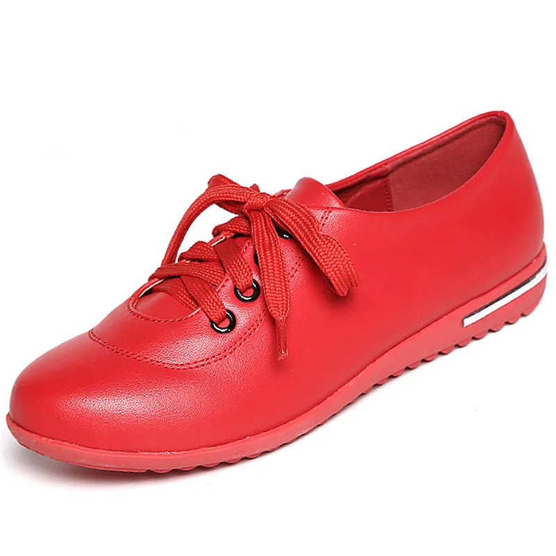 Split Leather Sneakers Ladies Casual Walking Spring Shoes Women plus Size 34-43 High Quality Classic White Sneakers Female Shoes