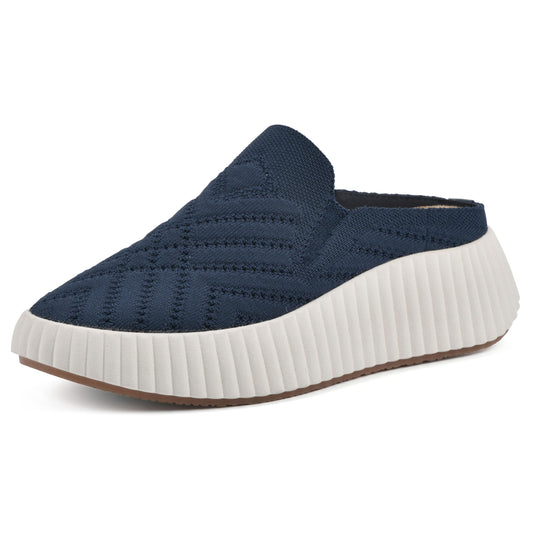 WHITE MOUNTAIN Dame Platform Sneaker – Marineblå Stof