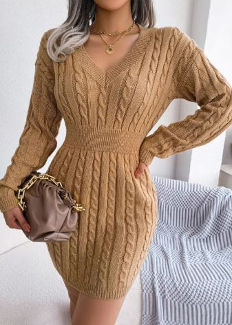 Afslappet Langærmet Bodycon Kjole
