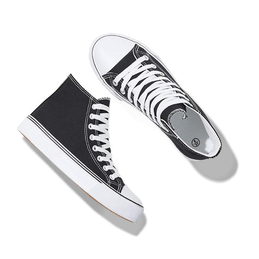 Iarus Dame Højskaftede Canvas Sneakers – Sort/Hvid