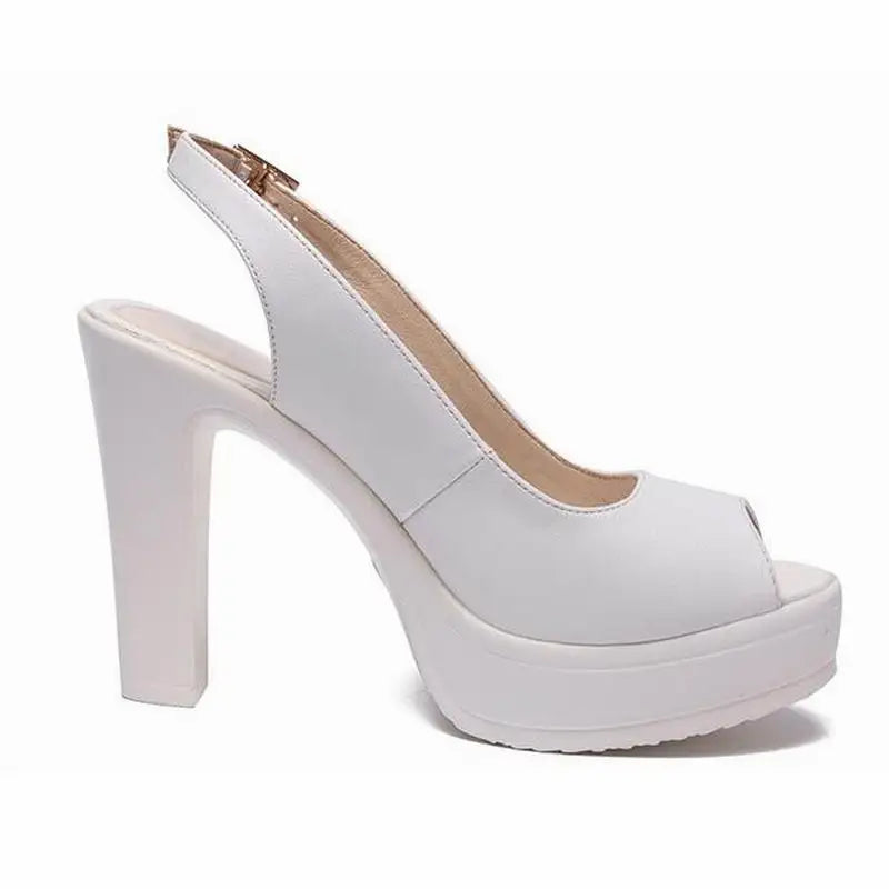 plus Size 43 Women Platform High Heels 2026 Fashion Office Lady Peep Toe Pumps Party Wedding Bride Shoes Leather