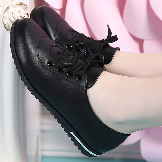Split Leather Sneakers Ladies Casual Walking Spring Shoes Women plus Size 34-43 High Quality Classic White Sneakers Female Shoes