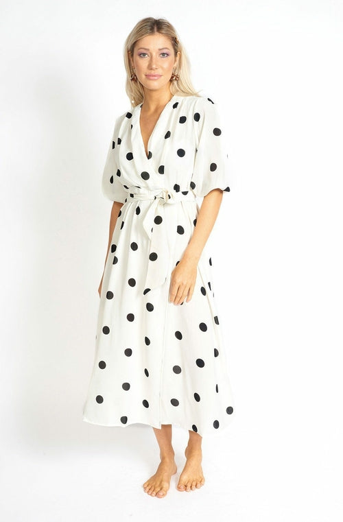 Snit Polka Prik midi Kjole