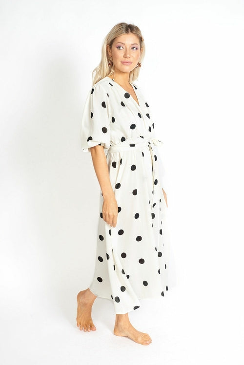 Snit Polka Prik midi Kjole