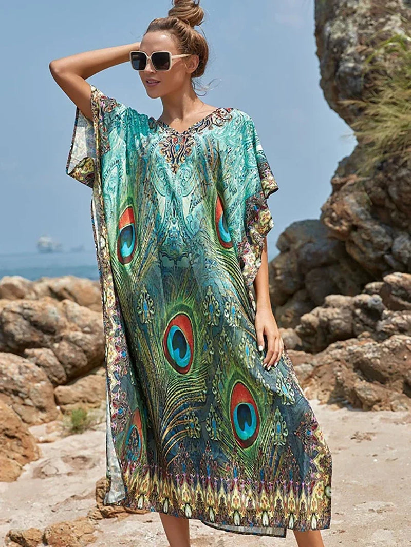 Easy Dry Beach Cover up Robe Plage Vestido Playa Beach Pareo Swimsuit Cover up Beachwear 2025 Bathing Suit Women Maxi Dress