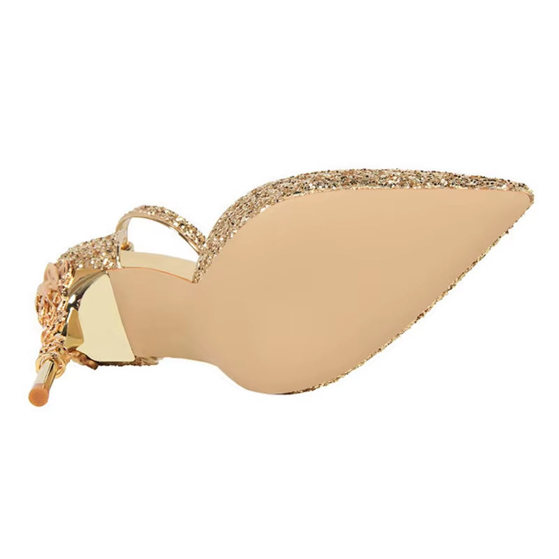 BIGTREE Shoes Heels 2026 New Woman Pumps Sequins High Heels Women Shoes Fashion Ladies Shoes Gold Sliver Stiletto Heels Sandals