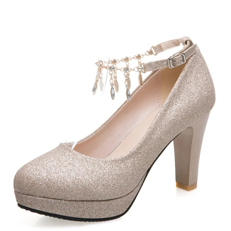 Fashion High Heels Shoes Woman Pumps Sexy Luxury Gold Silver Pink Women'S Heels Elegant Party Office Wedding Shoes Large Size 45
