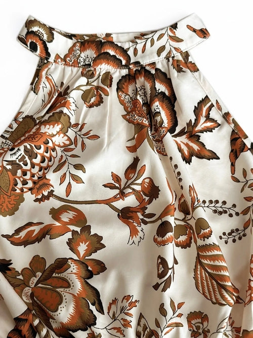 Blomstret Halterneck Sommer Mini Kjole
