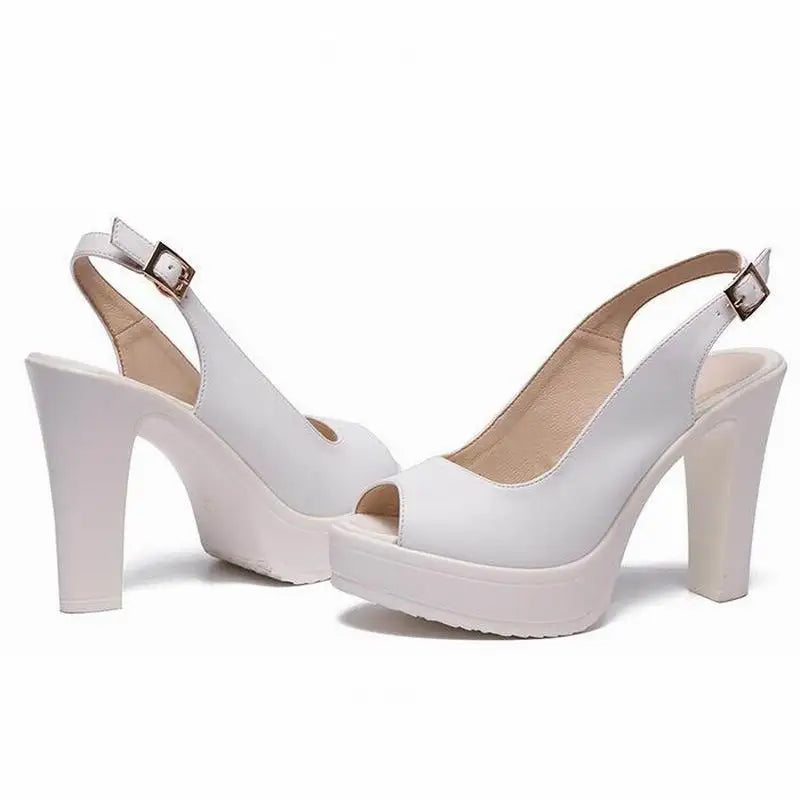 plus Size 43 Women Platform High Heels 2026 Fashion Office Lady Peep Toe Pumps Party Wedding Bride Shoes Leather