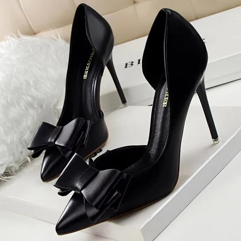 BIGTREE Shoes Women Pumps Fashion High Heels Shoes Black Pink Yellow Shoes Women Bridal Wedding Shoes Ladies Stiletto Party Shoe