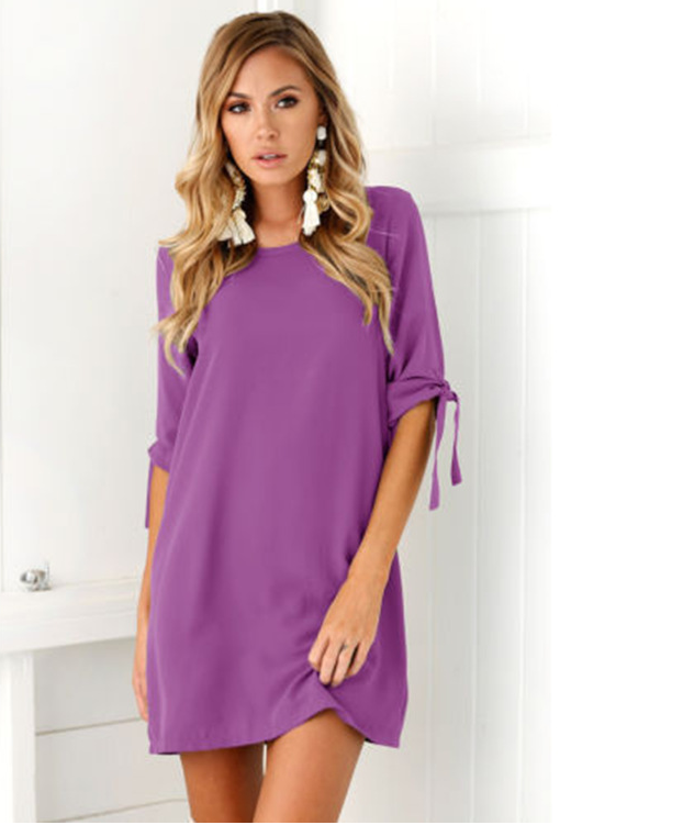 Chiffon Blomstret Kjole med Print – 7 Farver