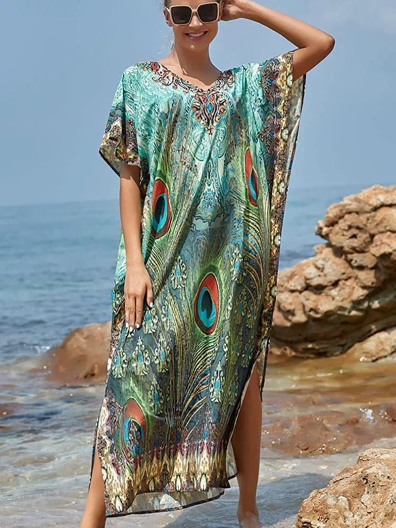 Easy Dry Beach Cover up Robe Plage Vestido Playa Beach Pareo Swimsuit Cover up Beachwear 2025 Bathing Suit Women Maxi Dress